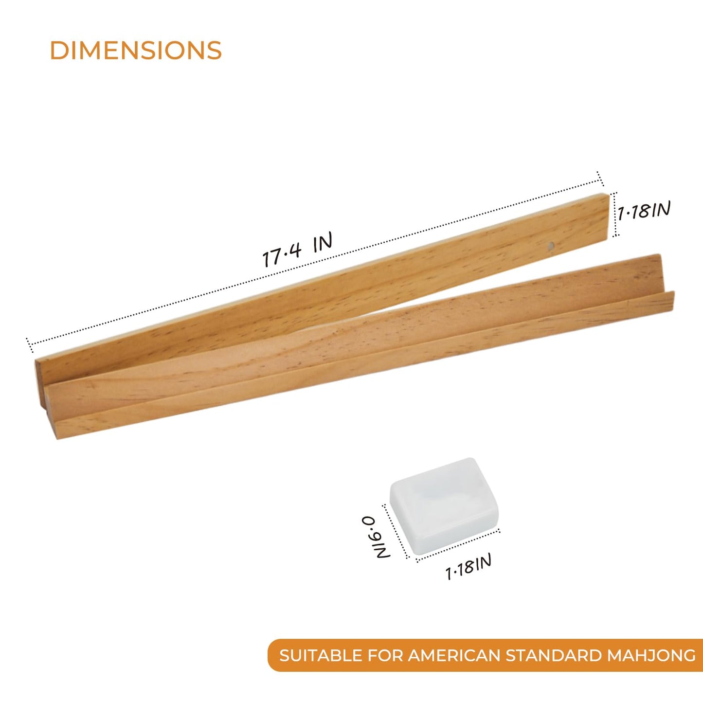Magic Sewing Machine 4-Piece Wooden Mahjong Racks with Magnetic Pushers – Natural Pine Wood, American Mahjong Tile Rack Set