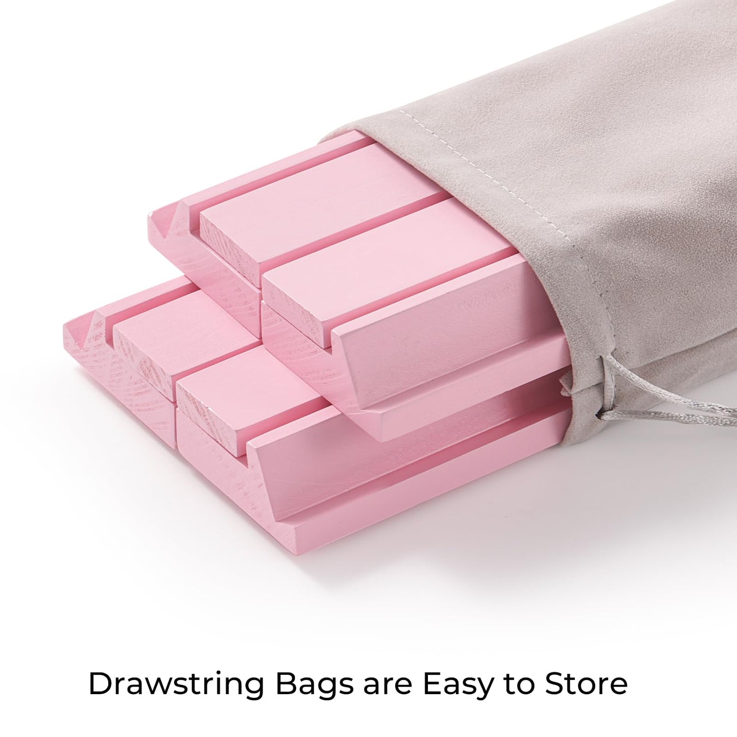 Magic Sewing Machine 4PCS Wooden Mahjong Racks with Magnetic Pushers – Pink Natural Pine