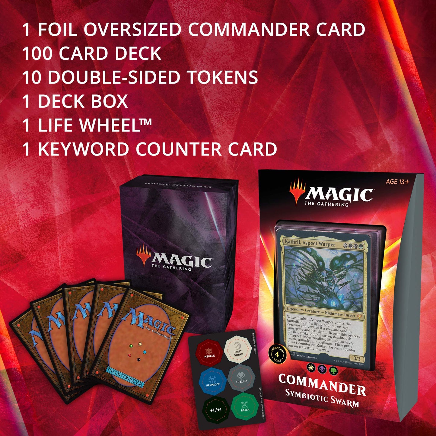 Magic: The Gathering Symbiotic Swarm Ikoria Commander Deck – 100-Card MTG Set with 4 Foil Legendary Creatures