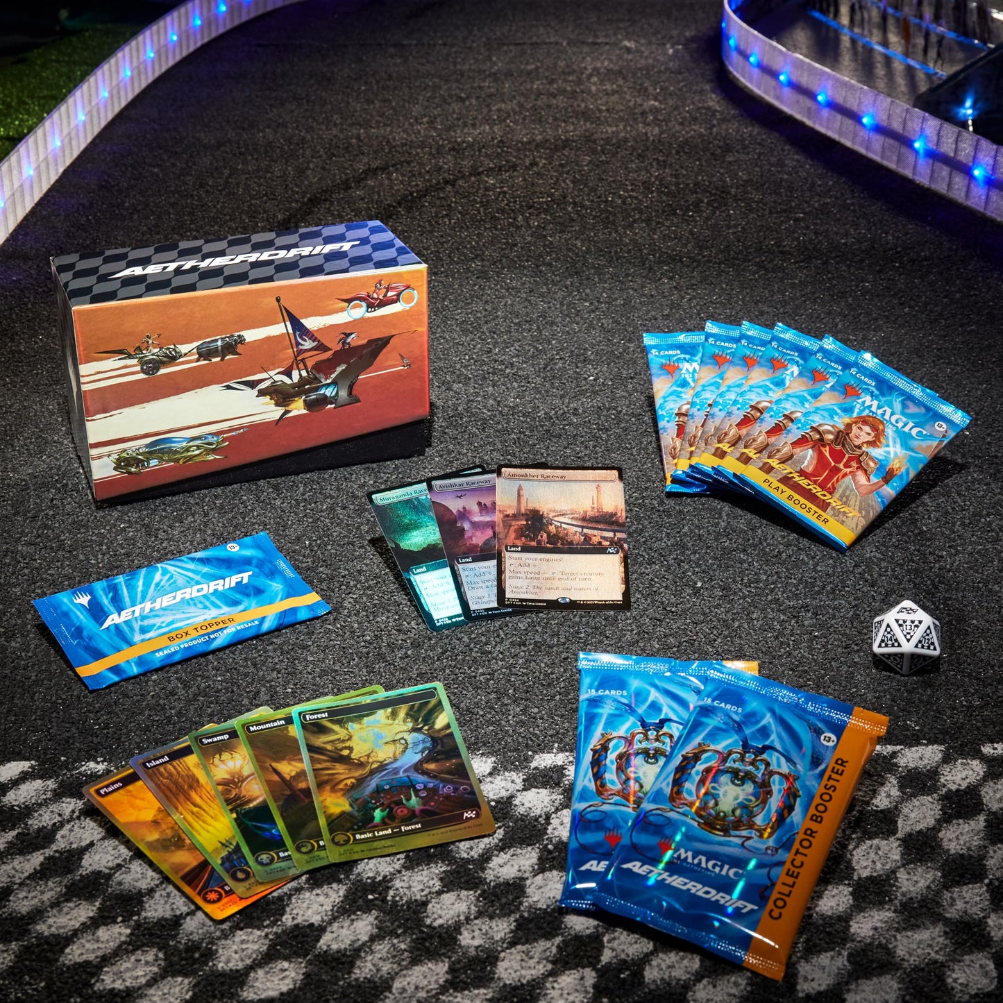 Magic: The Gathering Aetherdrift Finish Line Bundle – Collector & Play Boosters