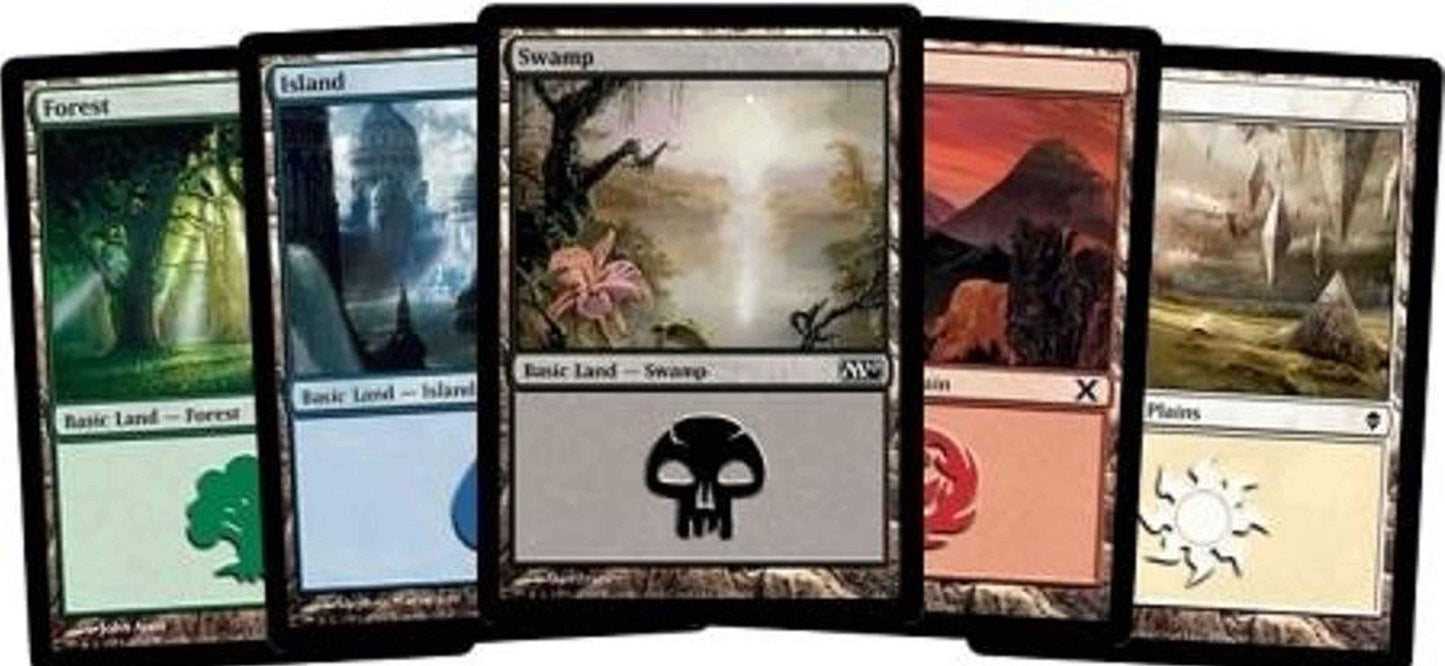 Magic: The Gathering Basic Lands Set – 500 Cards (100 of Each Land Type: Plains, Islands, Swamps, Mountains, Forests)