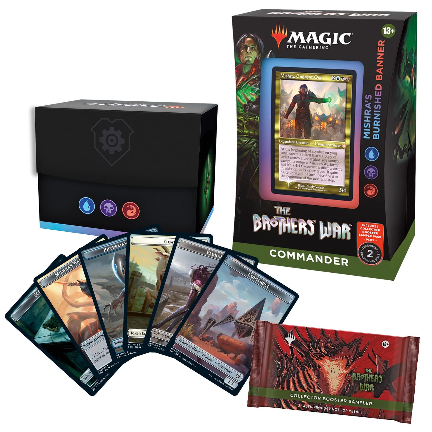 Magic: The Gathering Mishra’s Burnished Banner Retro-Frame Commander Deck + Collector Booster Sample Pack