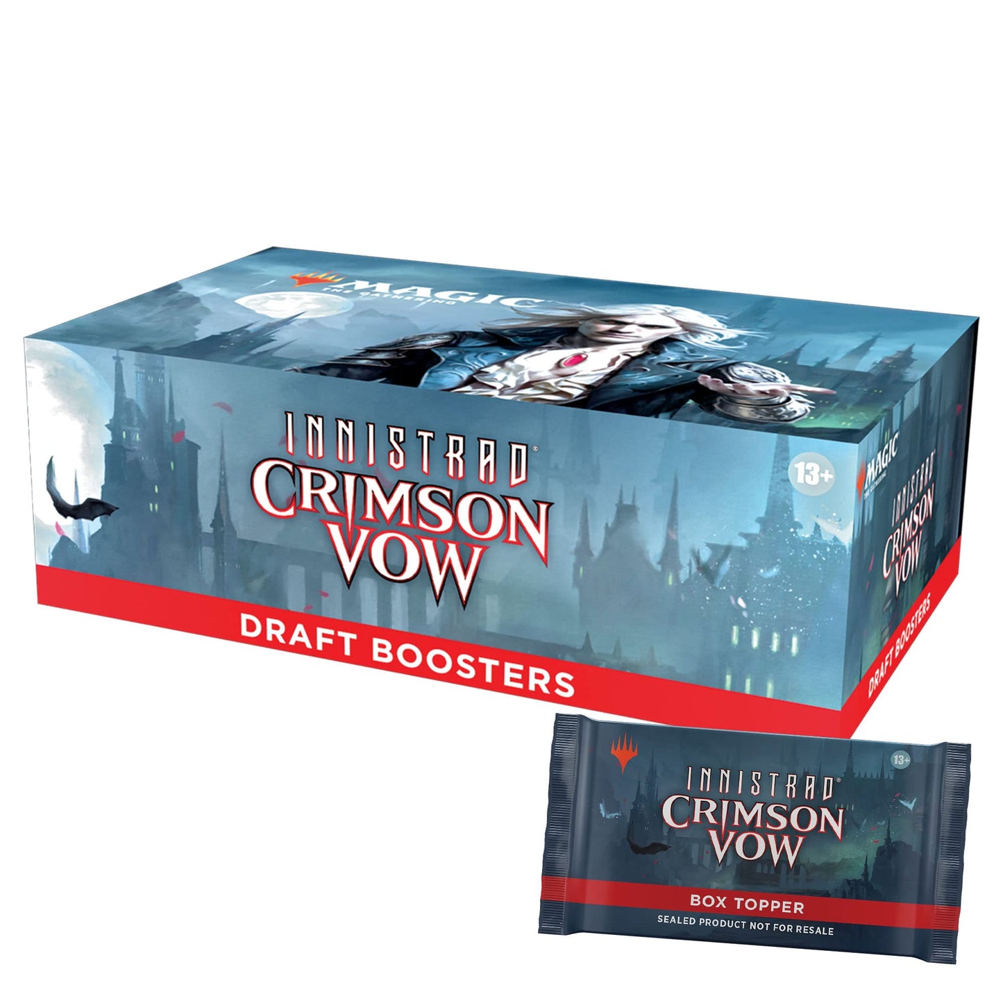 Magic: The Gathering Innistrad Crimson Vow Draft Booster Box – 36 Boosters + Dracula Topper