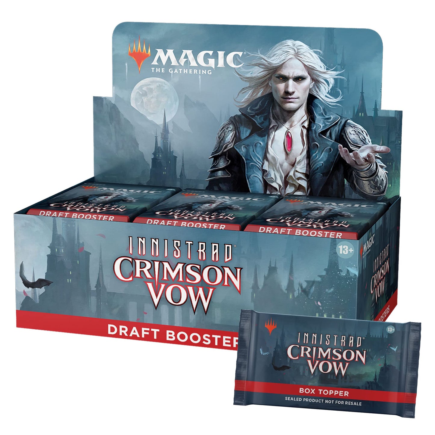 Magic: The Gathering Innistrad Crimson Vow Draft Booster Box – 36 Boosters + Dracula Topper