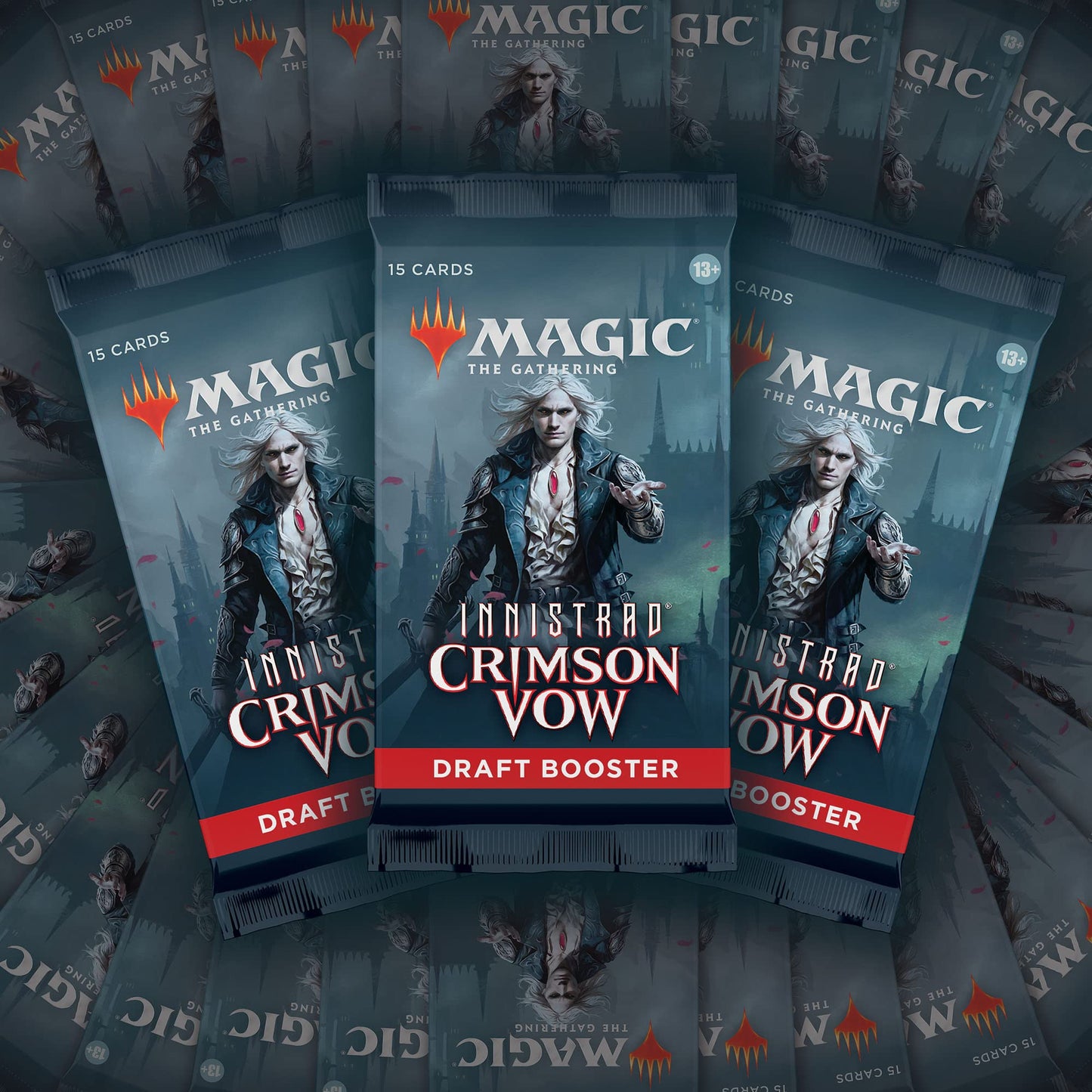 Magic: The Gathering Innistrad Crimson Vow Draft Booster Box – 36 Boosters + Dracula Topper