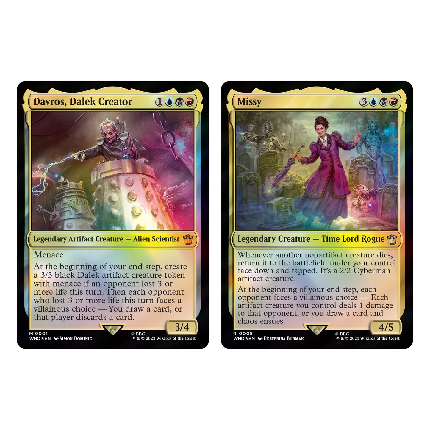 Magic: The Gathering Doctor Who Commander Deck – Masters of Evil (100-Card Set + Collector Booster Sample Pack)