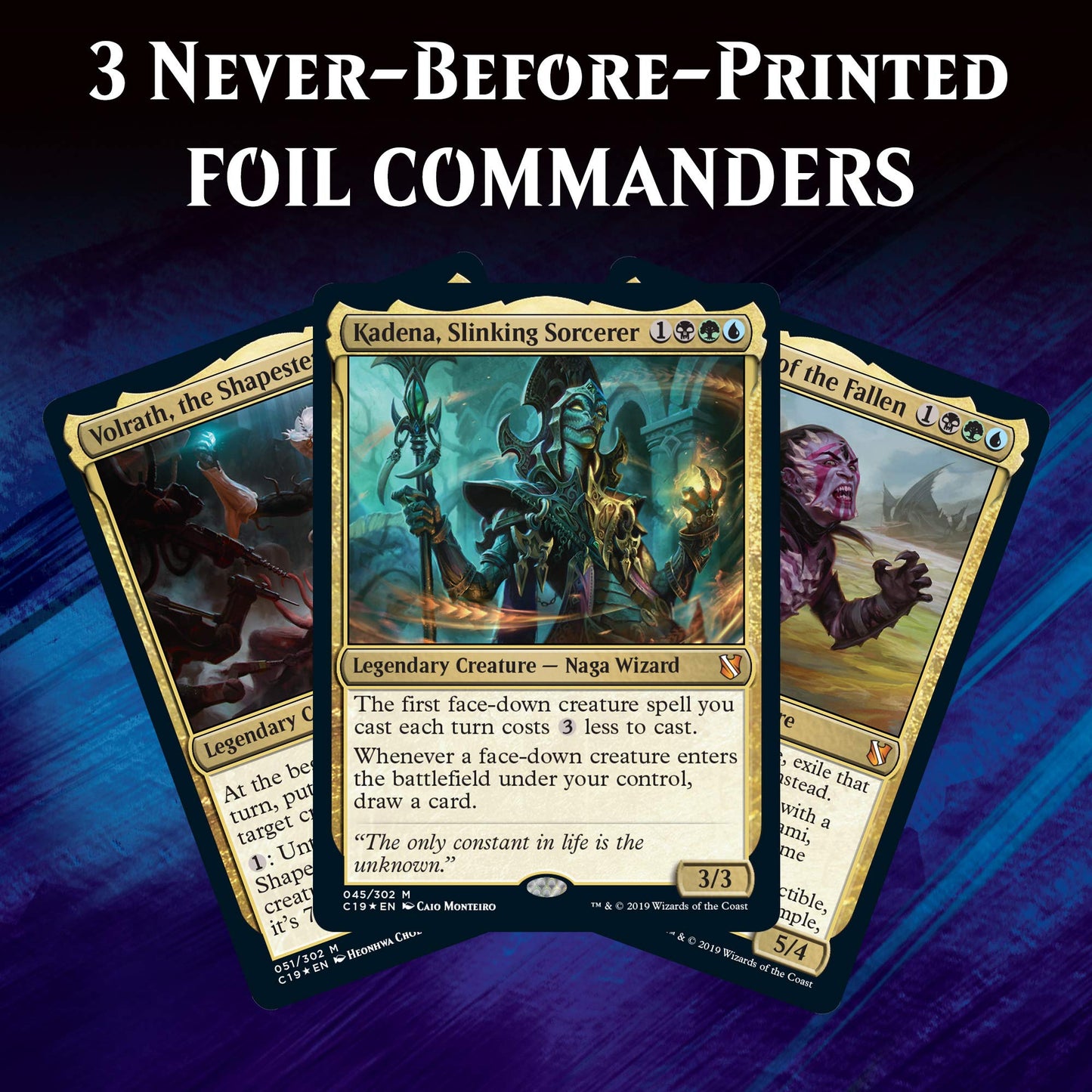 Magic: The Gathering Commander 2019 Faceless Menace Deck | 100-Card Ready-to-Play | 3 Foil Commanders