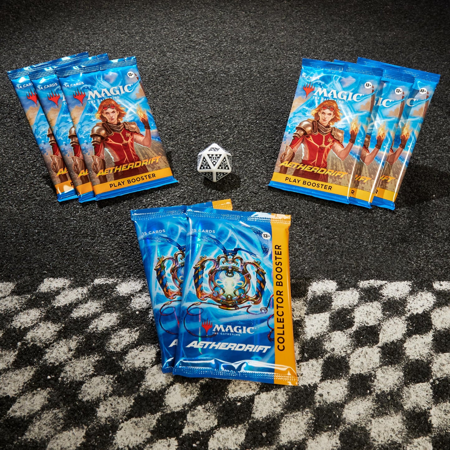 Magic: The Gathering Aetherdrift Finish Line Bundle – Collector & Play Boosters