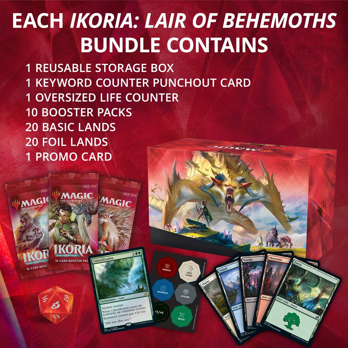 Magic: The Gathering Ikoria: Lair of Behemoths Bundle | 10 Booster Packs + Accessories