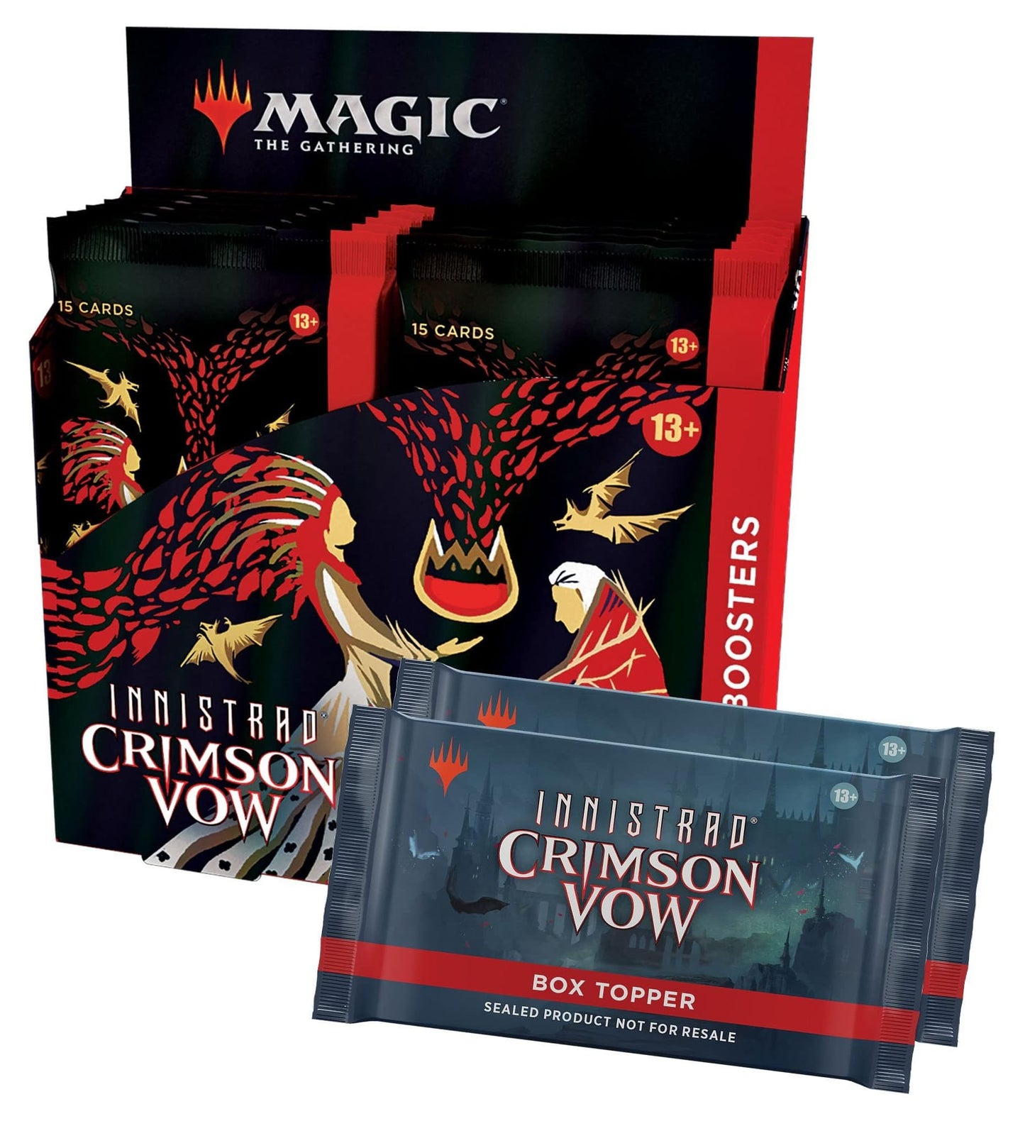 Magic: The Gathering Innistrad Crimson Vow Collector Booster Box – 12 Packs + Dracula Box Toppers (182 Cards)