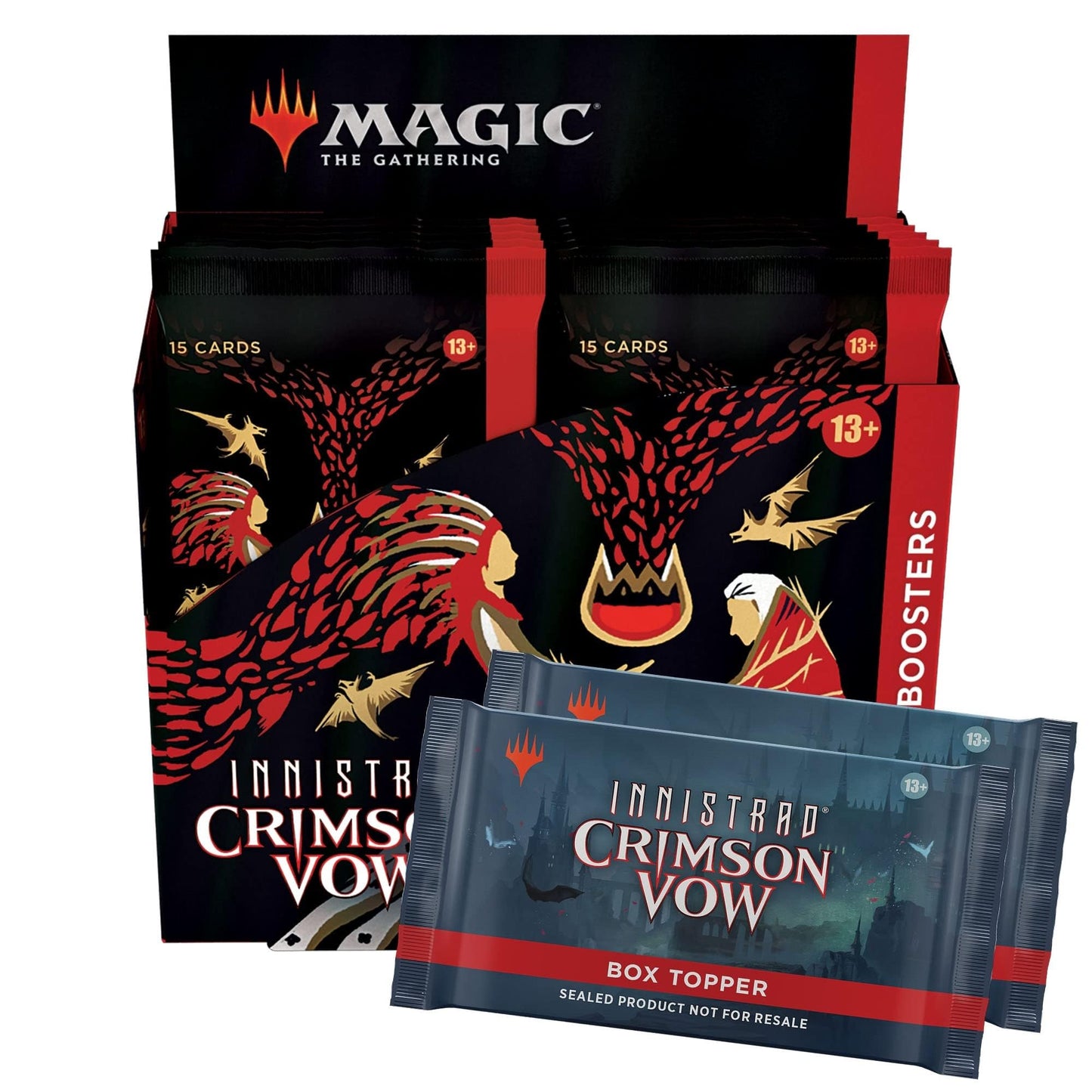 Magic: The Gathering Innistrad Crimson Vow Collector Booster Box – 12 Packs + Dracula Box Toppers (182 Cards)