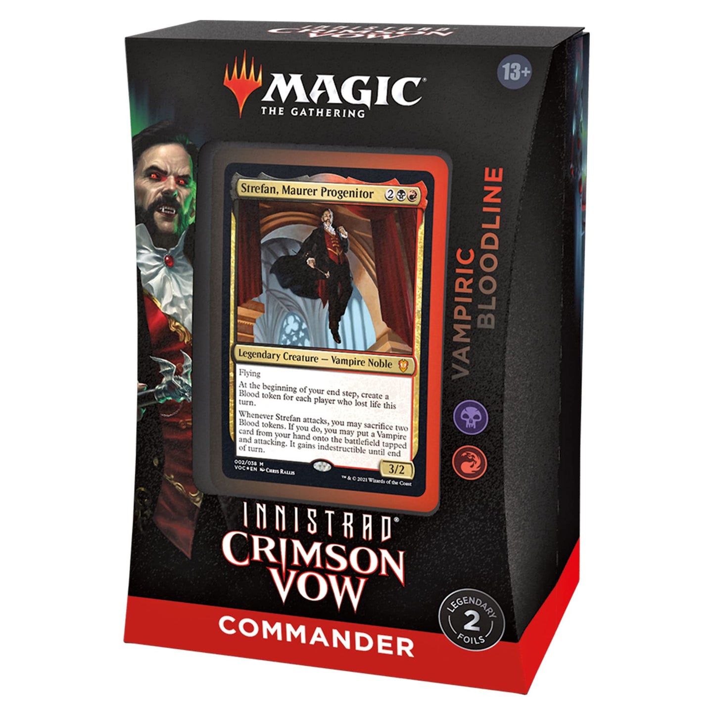 MTG Innistrad Crimson Vow Vampiric Bloodline Commander Deck (Black-Red) – 100 Cards
