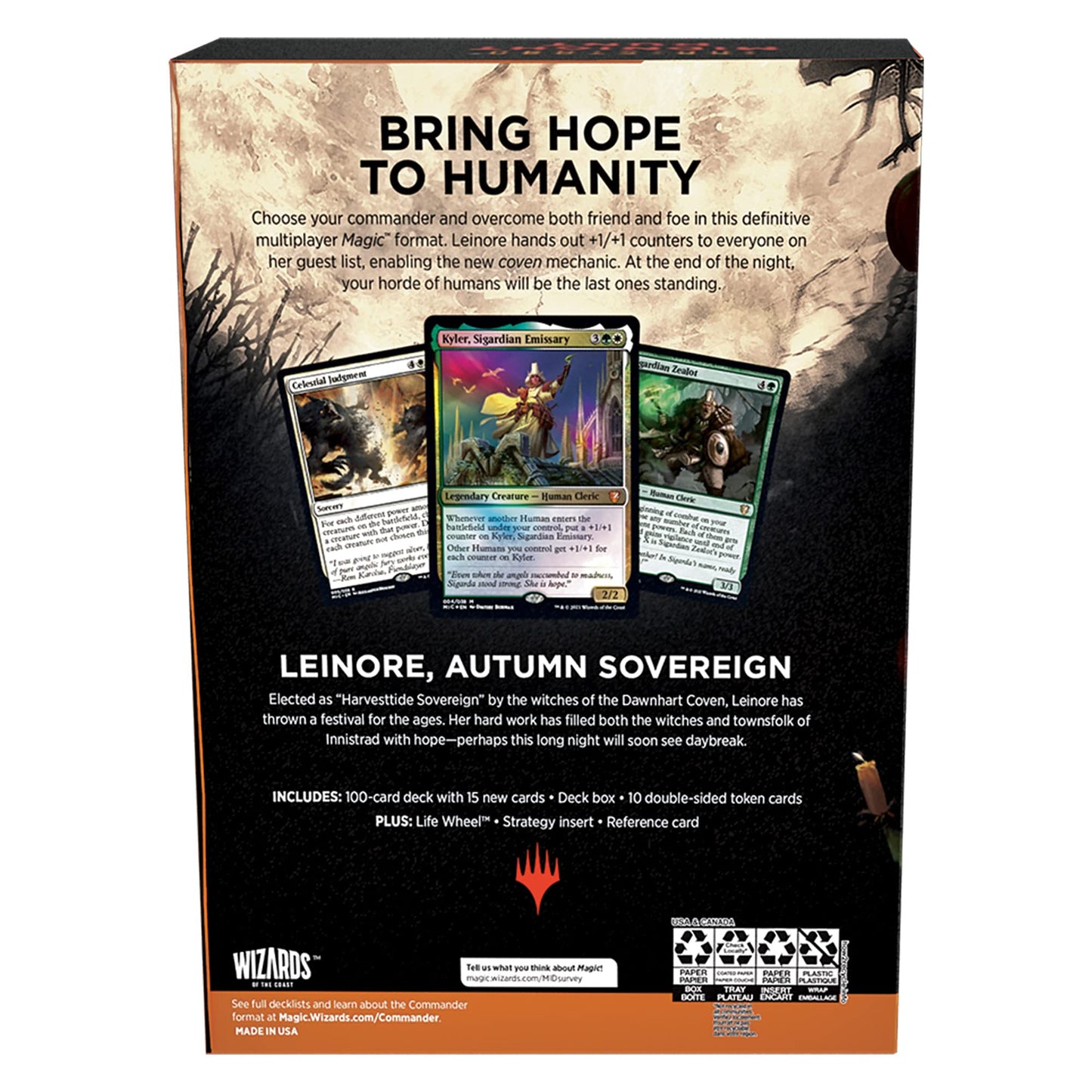 Magic: The Gathering Innistrad: Midnight Hunt Coven Counters Commander Deck – Green-White