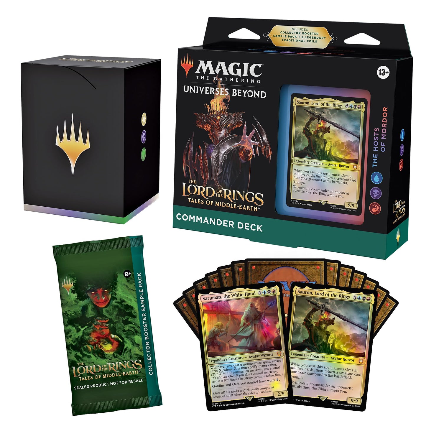Magic: The Gathering The Lord of the Rings: Tales of Middle-earth – Hosts of Mordor Commander Deck + Collector Booster Sample Pack