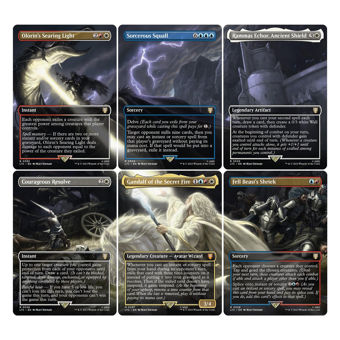 Magic: The Gathering The Lord of the Rings Tales of Middle-earth Gandalf in Pelennor Fields Scene Box – 6 Scene Cards & Display Easel