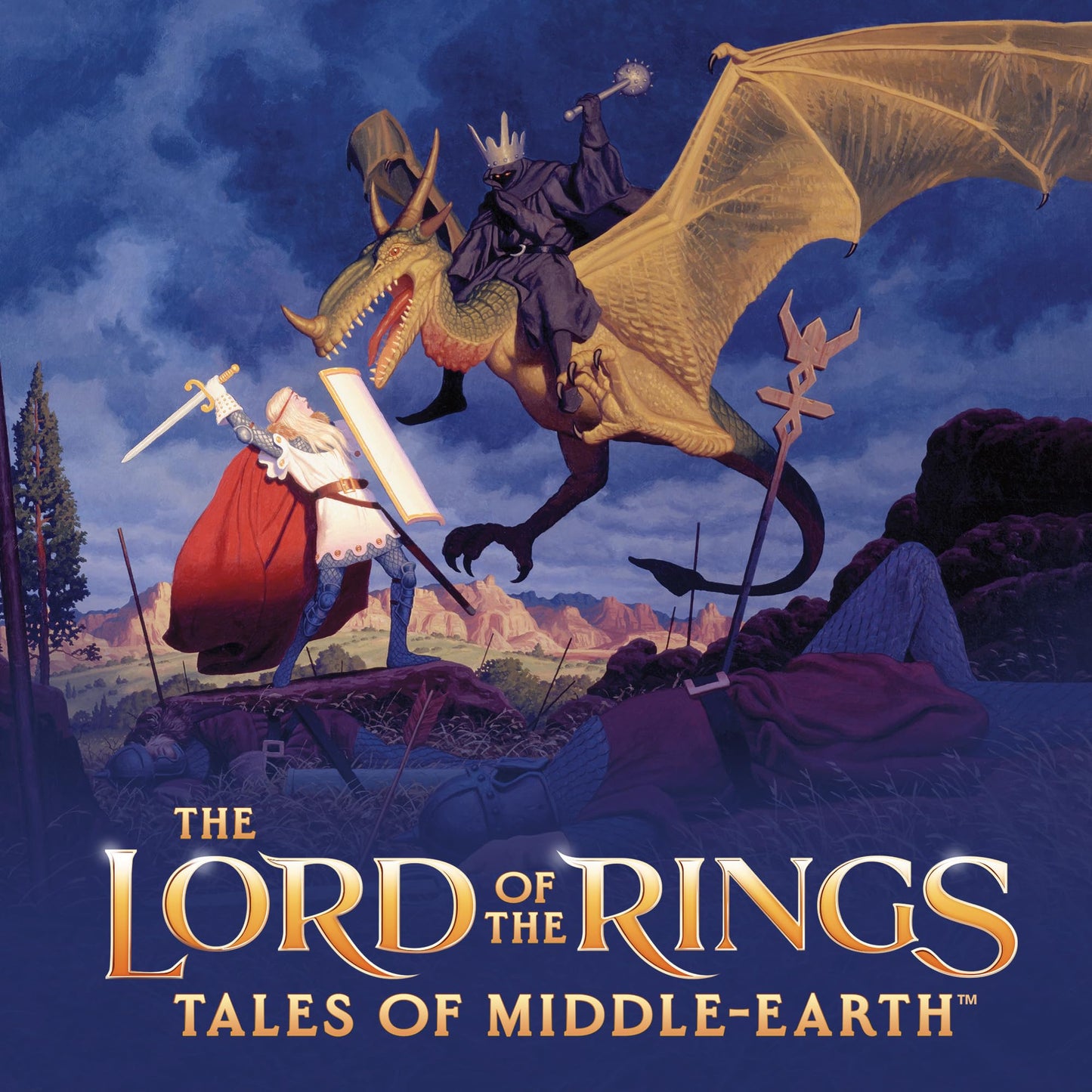 Magic: The Gathering The Lord of the Rings Tales of Middle-earth Gandalf in Pelennor Fields Scene Box – 6 Scene Cards & Display Easel