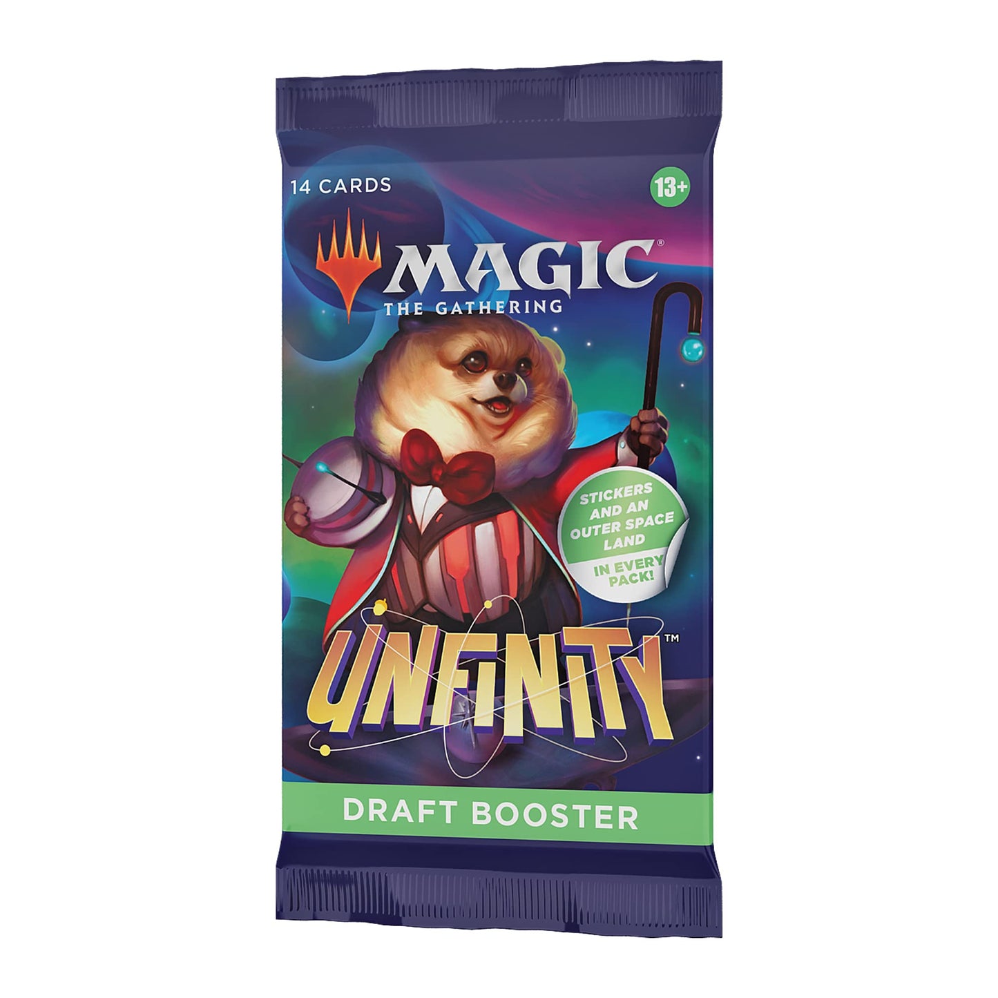 Magic: The Gathering UNF Unfinity Draft Booster Single Pack – 14 Cards + Space-ic Land