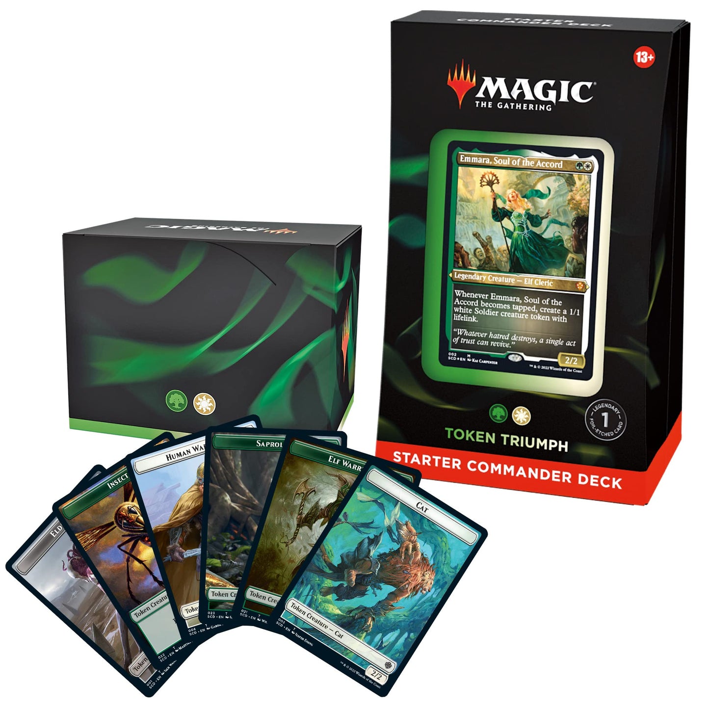 Magic: The Gathering Token Triumph Starter Commander Deck – Green-White | Ready-to-Play for Beginners