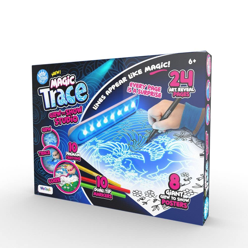 Magic Trace Light Bar Starter Pack — 24 Traceable Pictures, Markers & Crayons