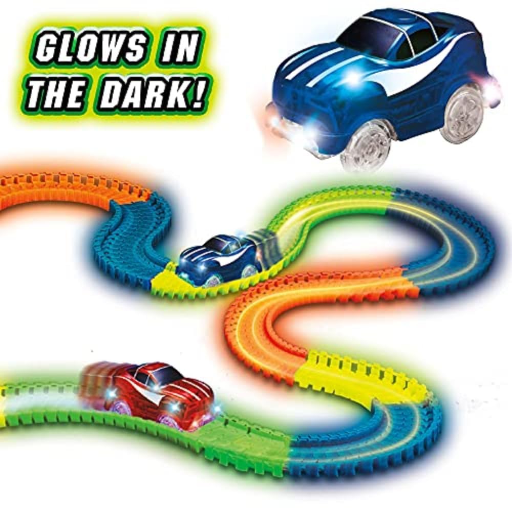 Magic Tracks 10 ft Glow-in-the-Dark Bendable Track with LED Car | Educational Toy for Ages 3+