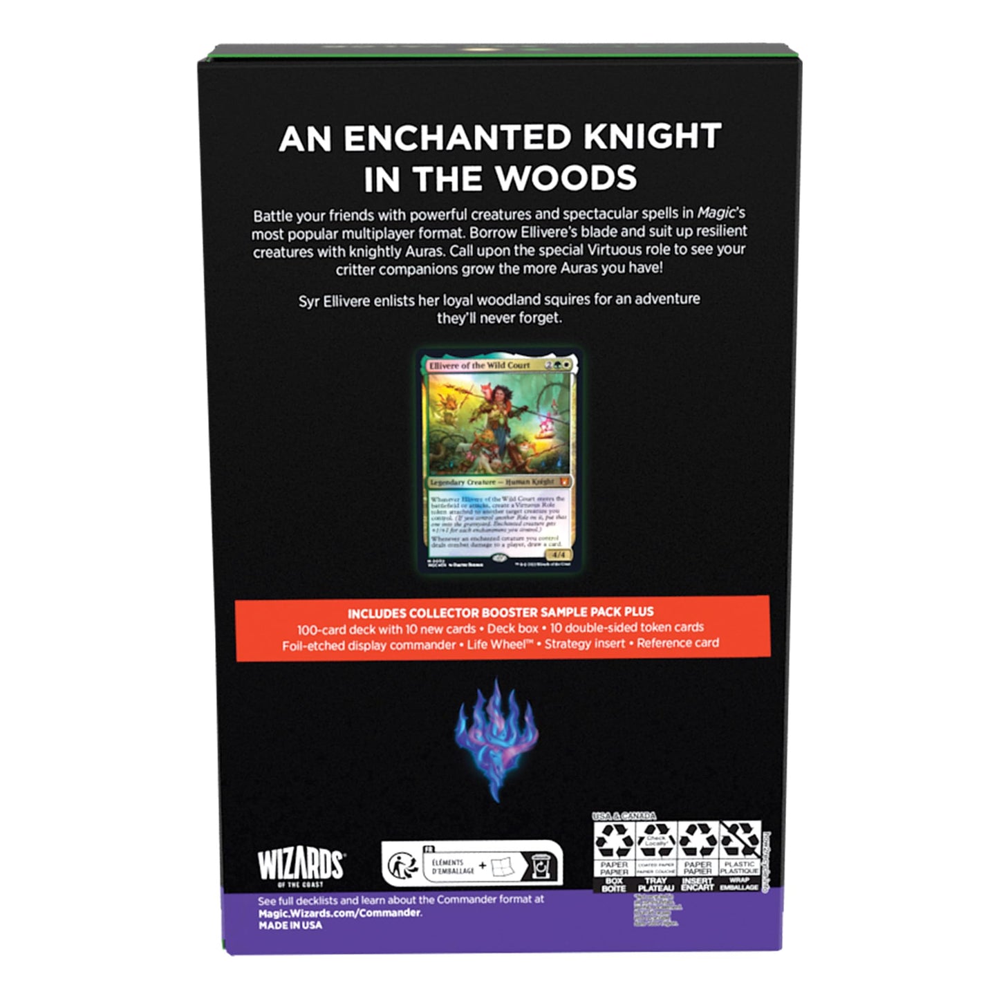 Magic: The Gathering Wilds of Eldraine — Virtue and Valor Commander Deck (100-Card Green/White) + Booster Pack & Accessories