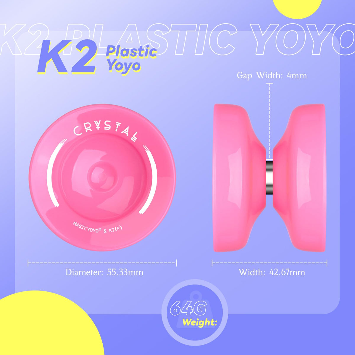 MAGICYOYO K2 Plus Crystal Responsive Yo-Yo for Kids - Pink