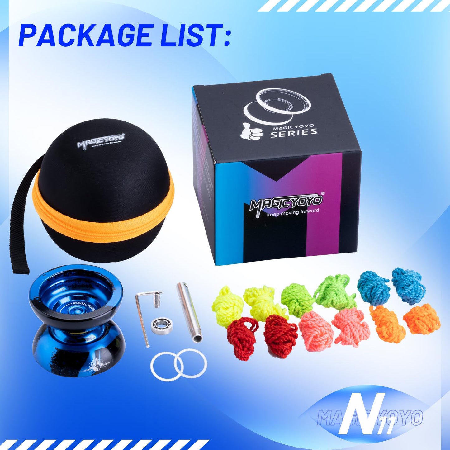 MAGICYOYO N11 Plus Unresponsive Aluminum Yo-Yo | Dual-Mode, 12 Strings & Bag