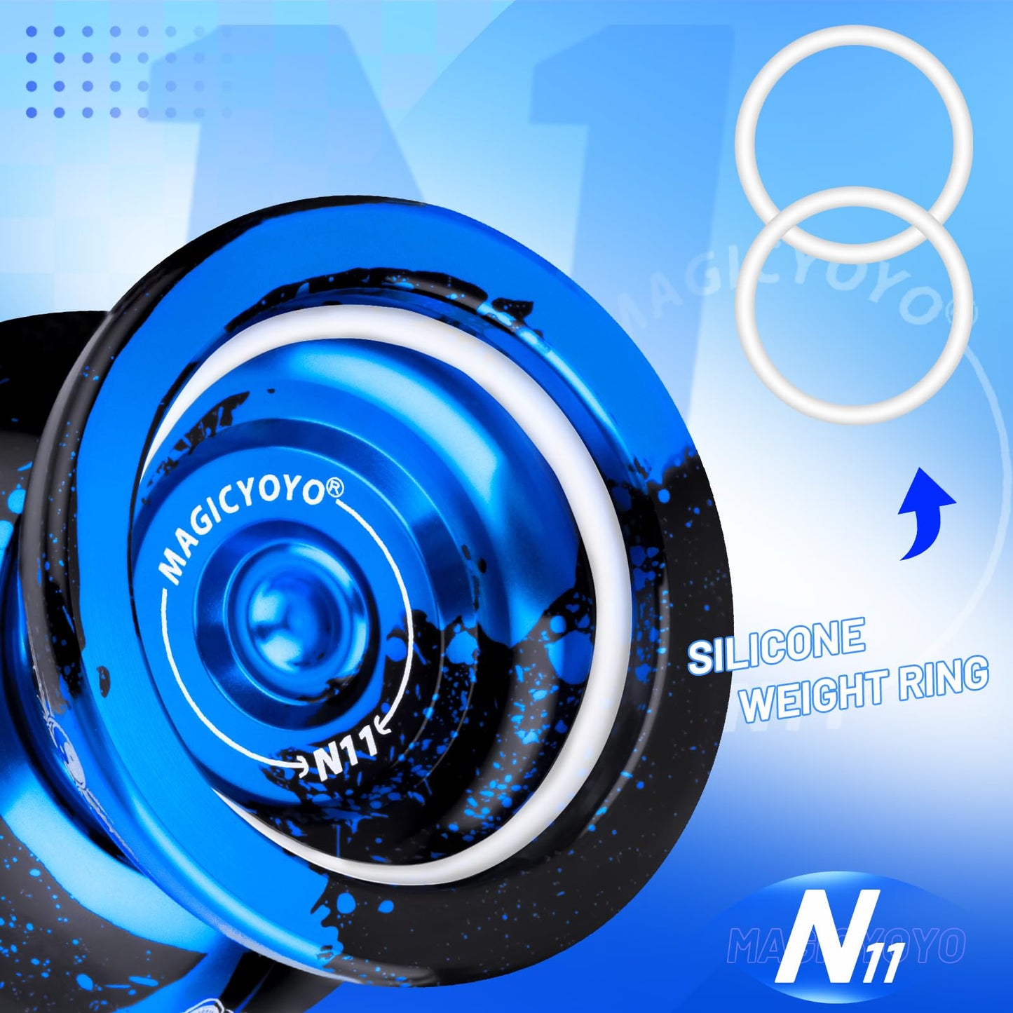 MAGICYOYO N11 Plus Unresponsive Aluminum Yo-Yo | Dual-Mode, 12 Strings & Bag