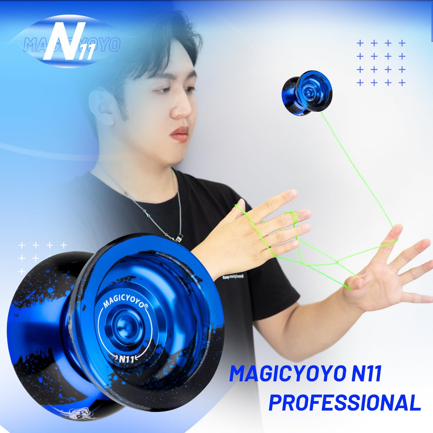 MAGICYOYO N11 Plus Unresponsive Aluminum Yo-Yo | Dual-Mode, 12 Strings & Bag