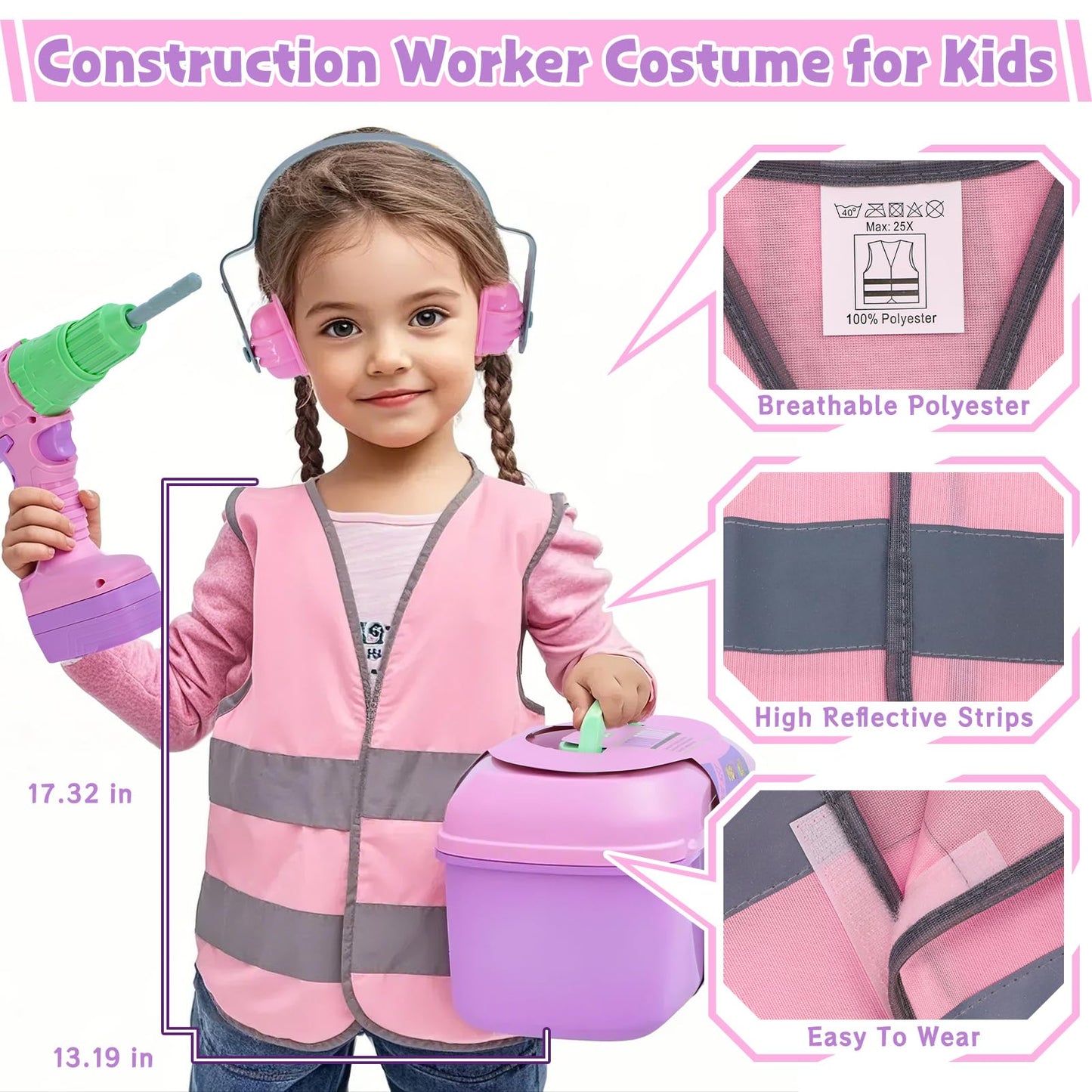Magic4U Kids Tool Set – 31-Piece Pretend Play Construction Kit for Ages 3-7