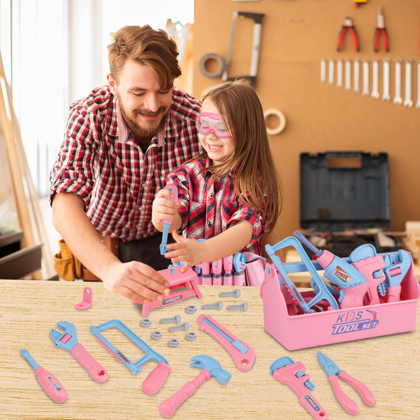 Magic4U Kids Tool Set 48Pcs – Realistic Pretend Play with Drill & Belt