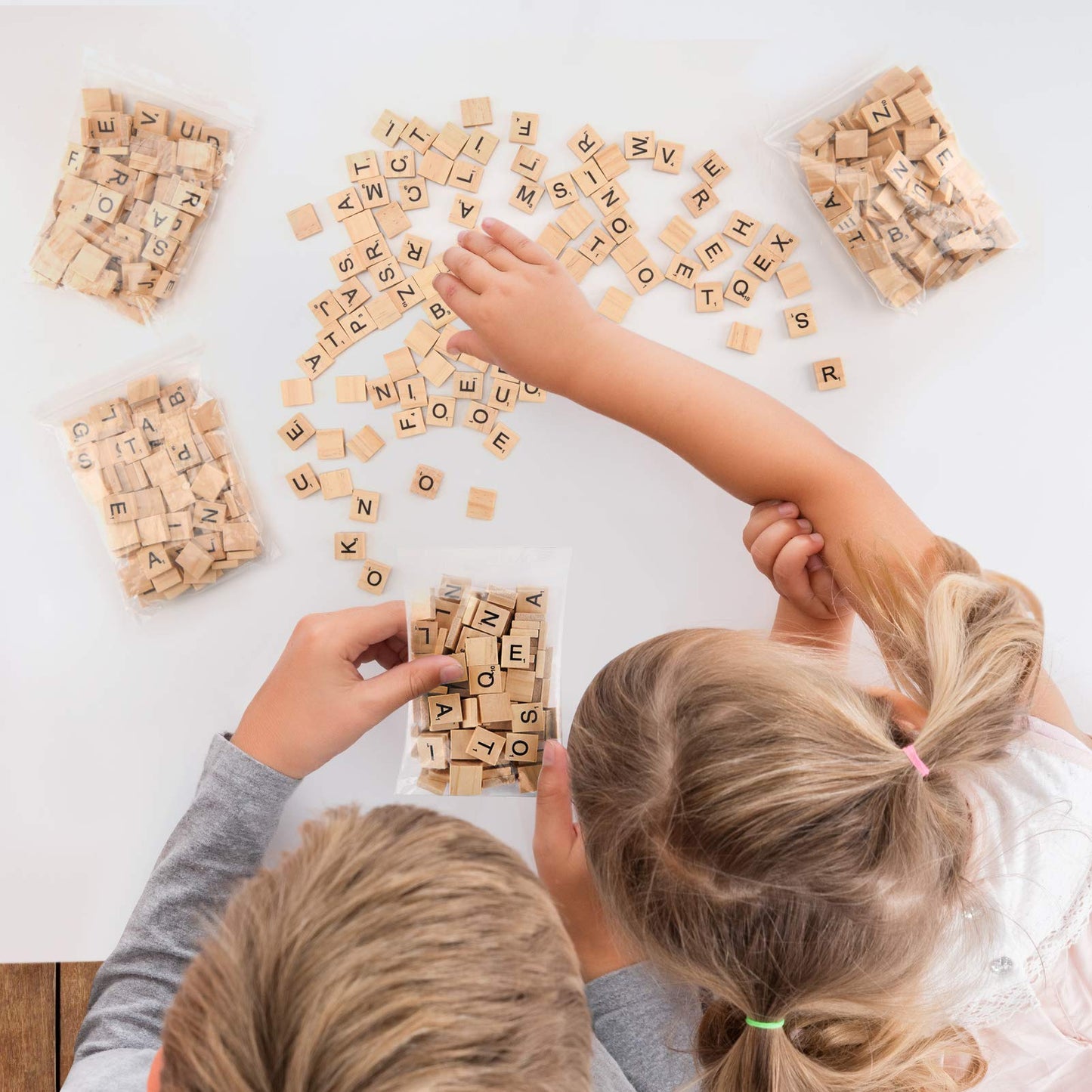 Magicfly 500 Pieces Letter Tiles – Wooden Scrabble Tiles for Crafts and Spelling