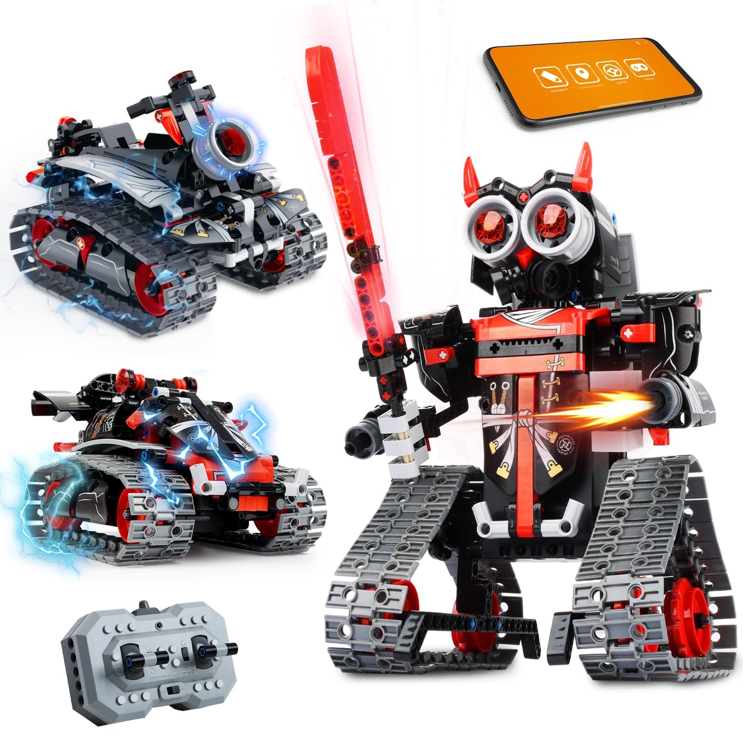 MagicKidz 3-in-1 Robot Building Kit for Kids – STEM Toy with App & Remote Control