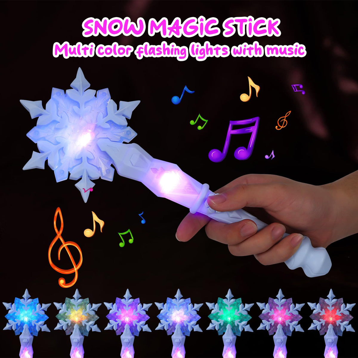 MAGICLULU Light Up Snowflake Princess Wand – 12.6 in Kids Party Prop (Batteries Not Included)
