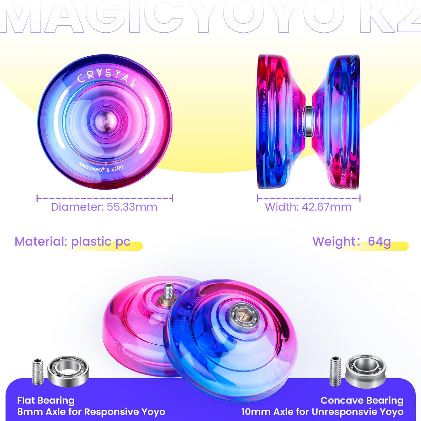 MAGICYOYO V3 & K2 Yoyo Pack – Metal & Plastic Responsive Yoyos for All Skill Levels