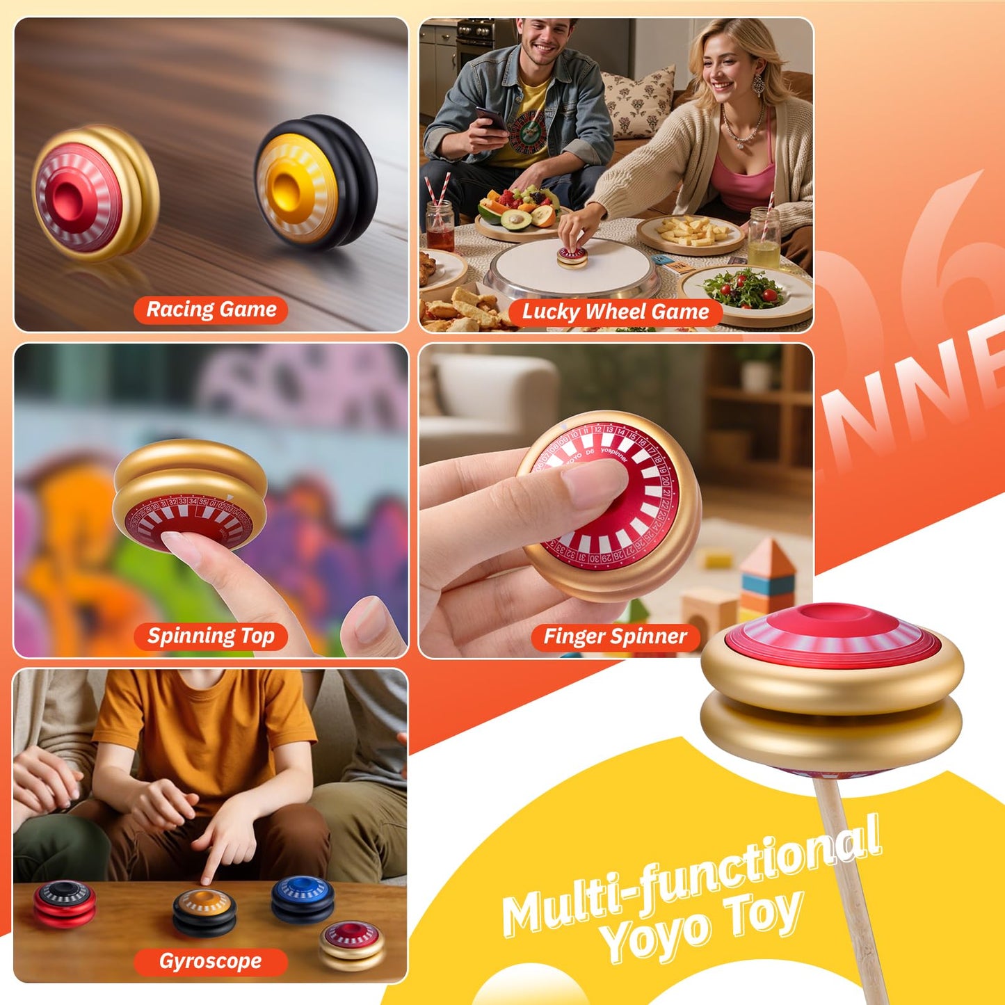 MAGICYOYO D6 Multifunctional Looping Yoyo for Kids 8-12 | Fingerspin & 2A Tricks