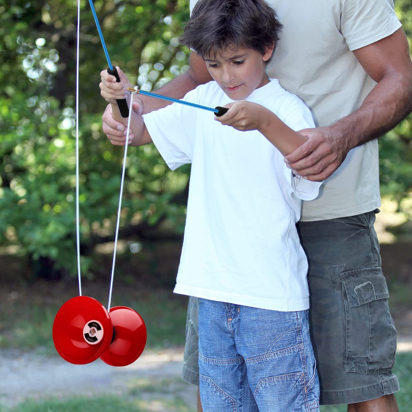 MAGICYOYO Diabolo Pro Triple Bearing – High-Performance Red 5'' Yoyo with Carbon Sticks & Bag