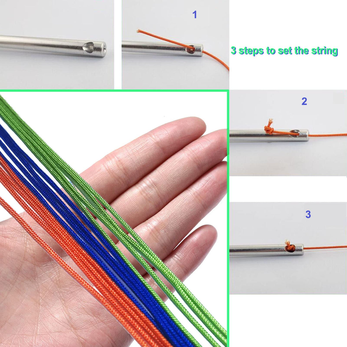 MAGICYOYO 12-Pack Diabolo Strings – 1.5m Pro Braided Nylon for Chinese Yoyos (Blue/Green/Orange)