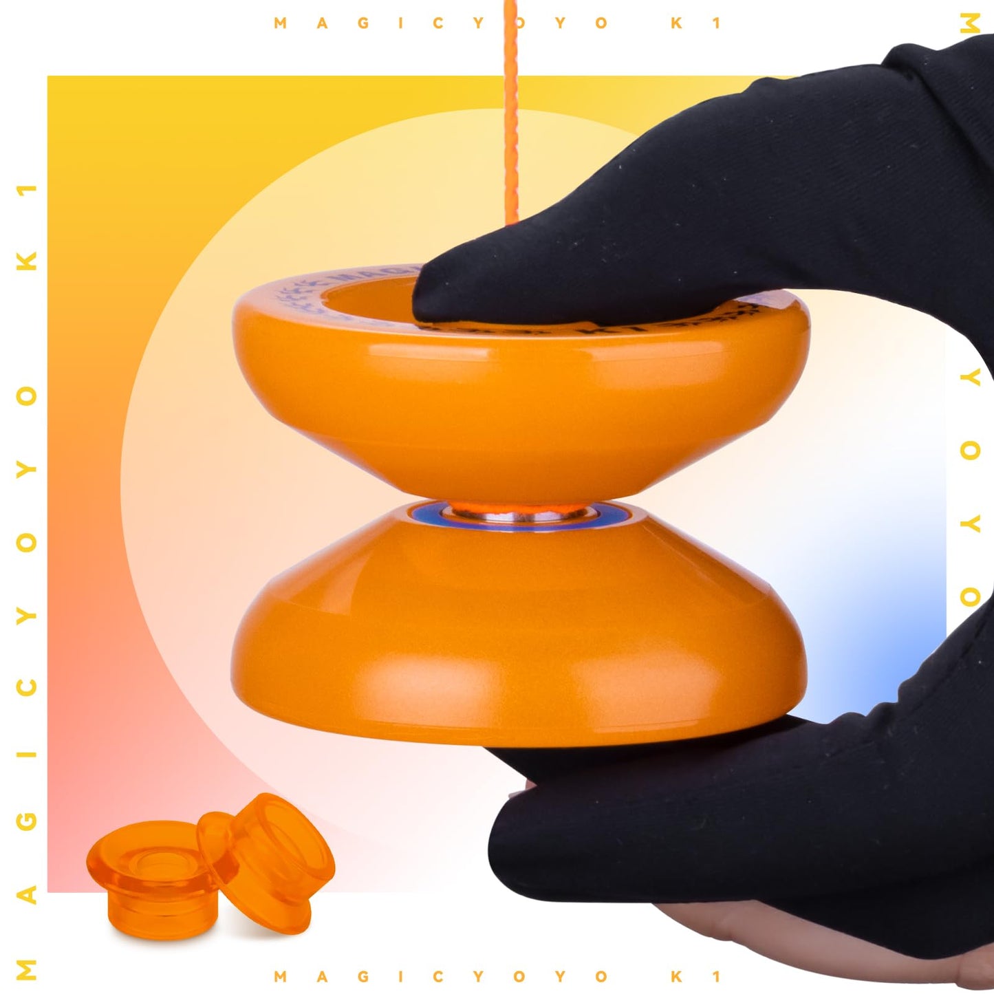 MAGICYOYO K1 Tug Return Hubstacks Yoyo Pack (2) — Beginner Dual-Mode Yoyo Set with Storage Bag and 12 Strings