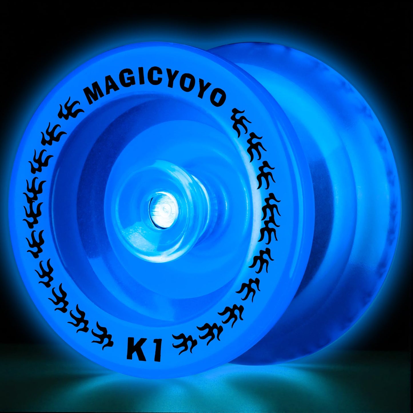 MagicYoyo K1 Glow-in-the-Dark Yoyo – Beginner Responsive Yo-Yo with Finger Spin Hubs (Glow Blue)