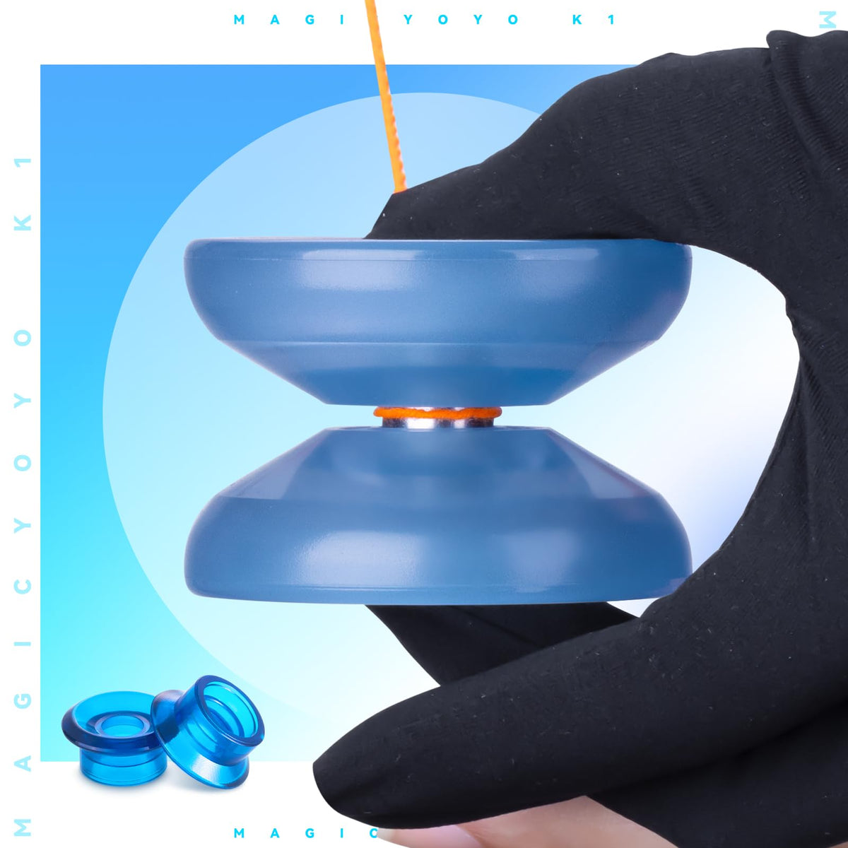 MagicYoyo K1 Glow-in-the-Dark Yoyo – Beginner Responsive Yo-Yo with Finger Spin Hubs (Glow Blue)
