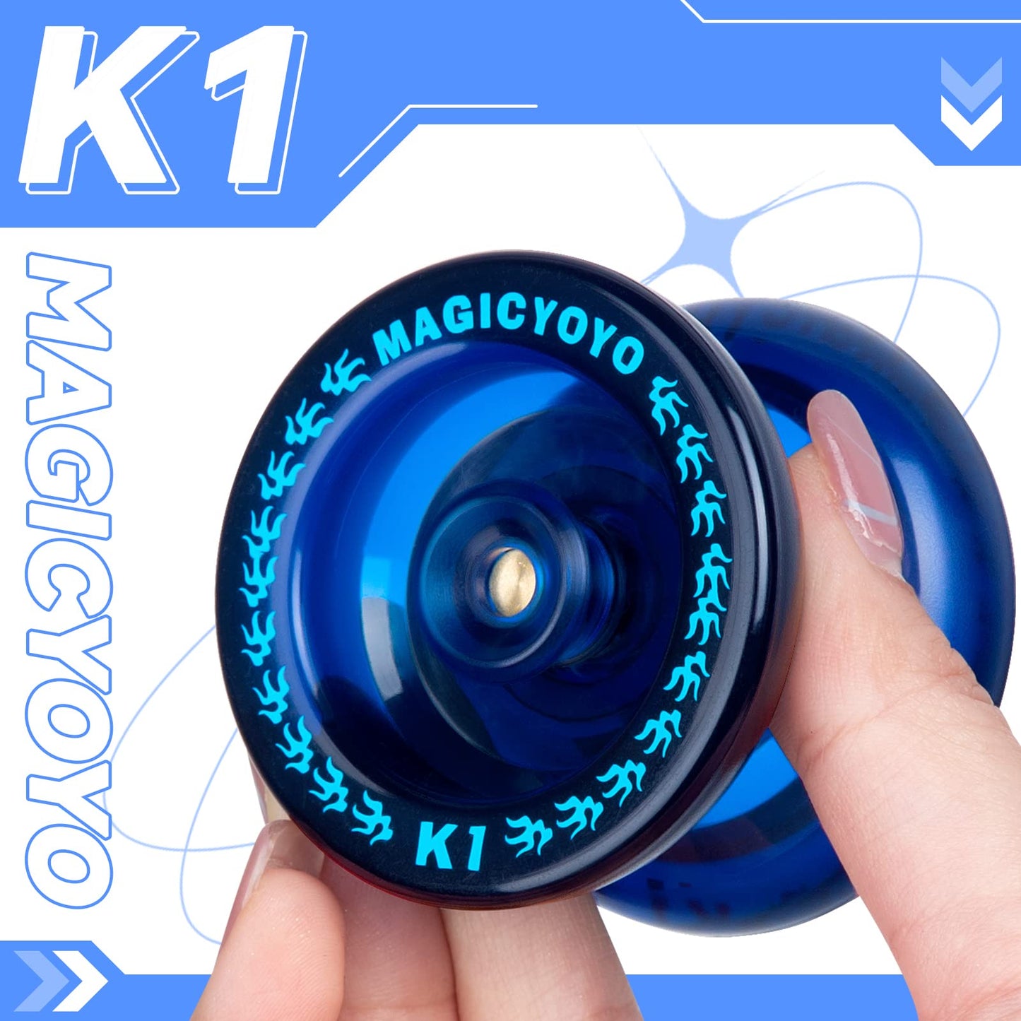MAGICYOYO K1 Tug Return Hubstacks Yoyo Pack (2) — Beginner Dual-Mode Yoyo Set with Storage Bag and 12 Strings