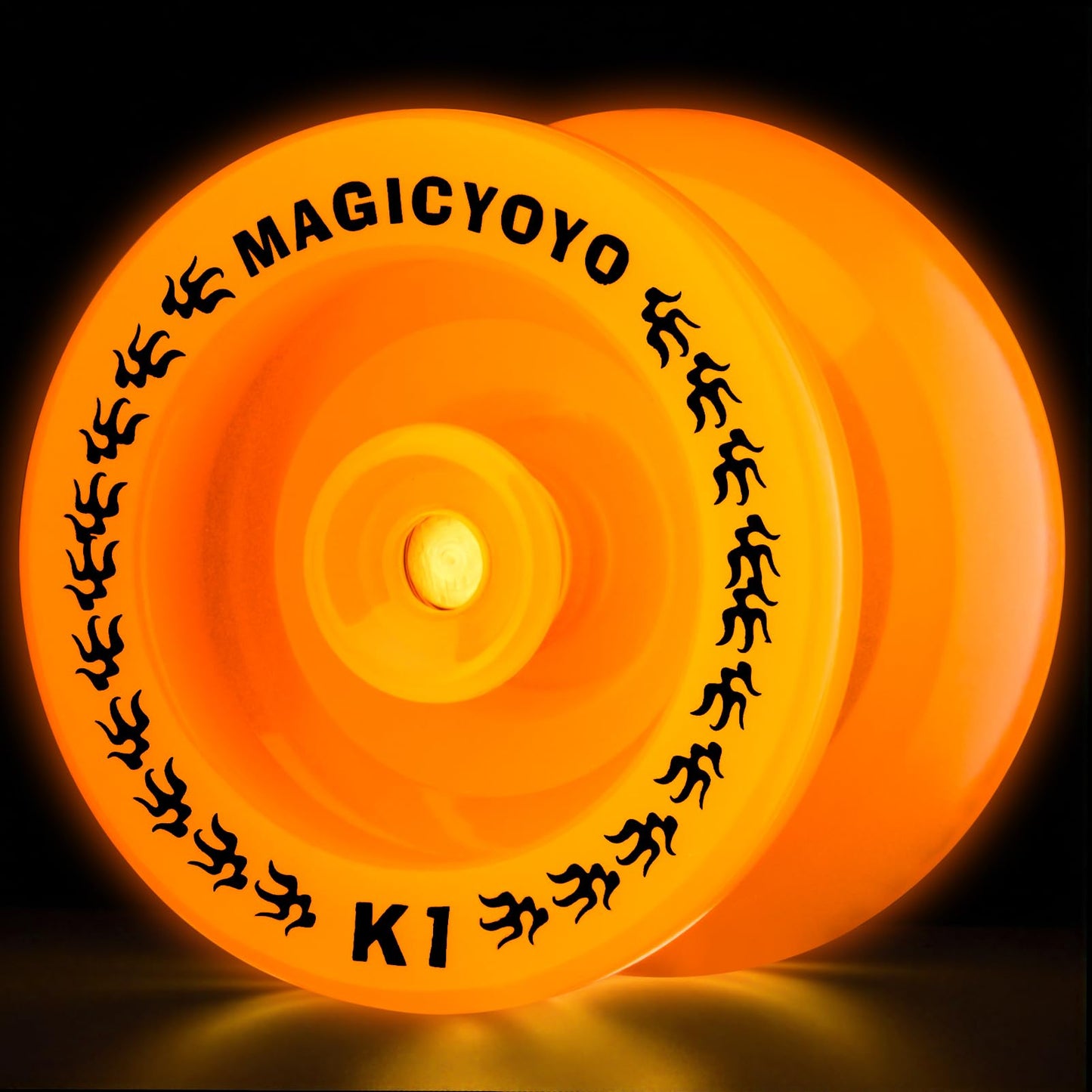 MAGICYOYO K1 Plus Glow Orange Yoyo – Beginner Responsive with Hubstacks