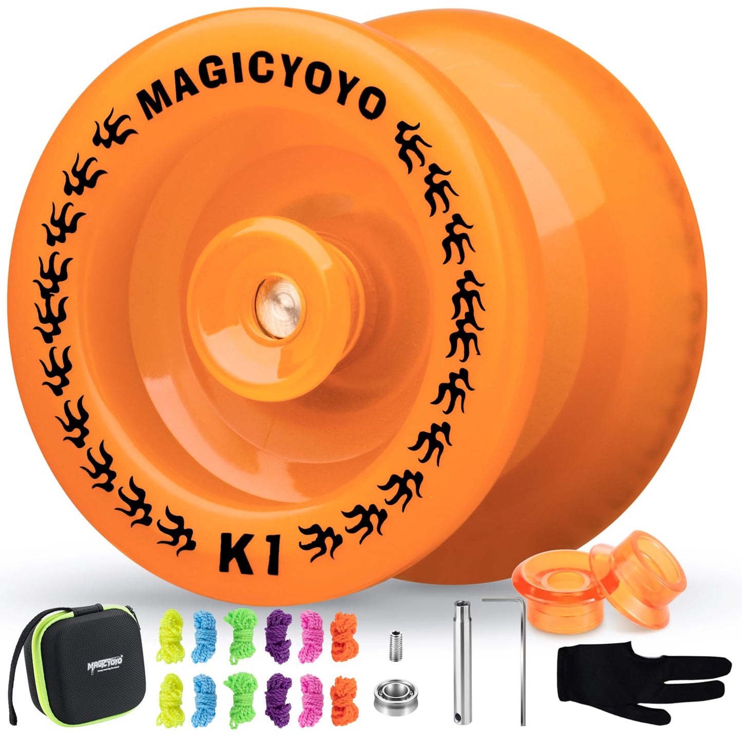 MAGICYOYO K1 Plus Glow Orange Yoyo – Beginner Responsive with Hubstacks