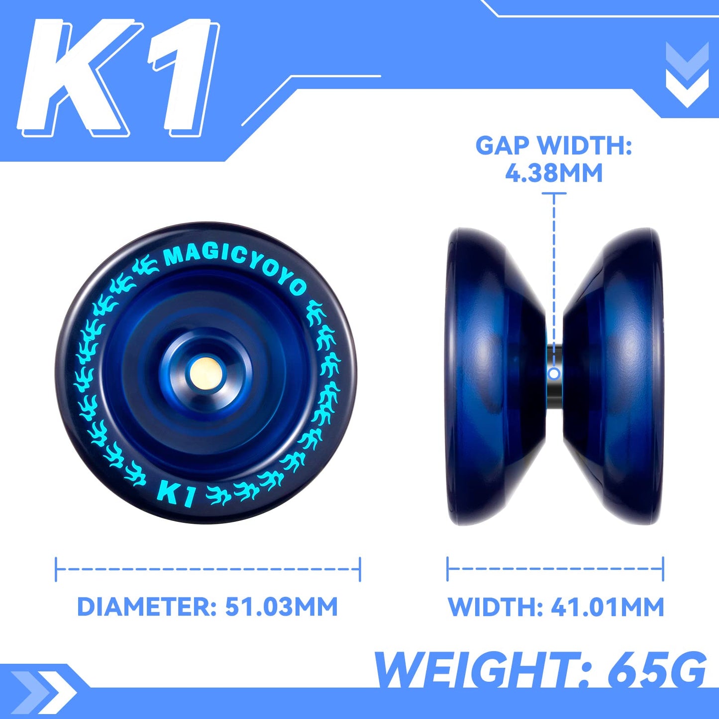 MAGICYOYO K1 Tug Return Hubstacks Yoyo Pack (2) — Beginner Dual-Mode Yoyo Set with Storage Bag and 12 Strings