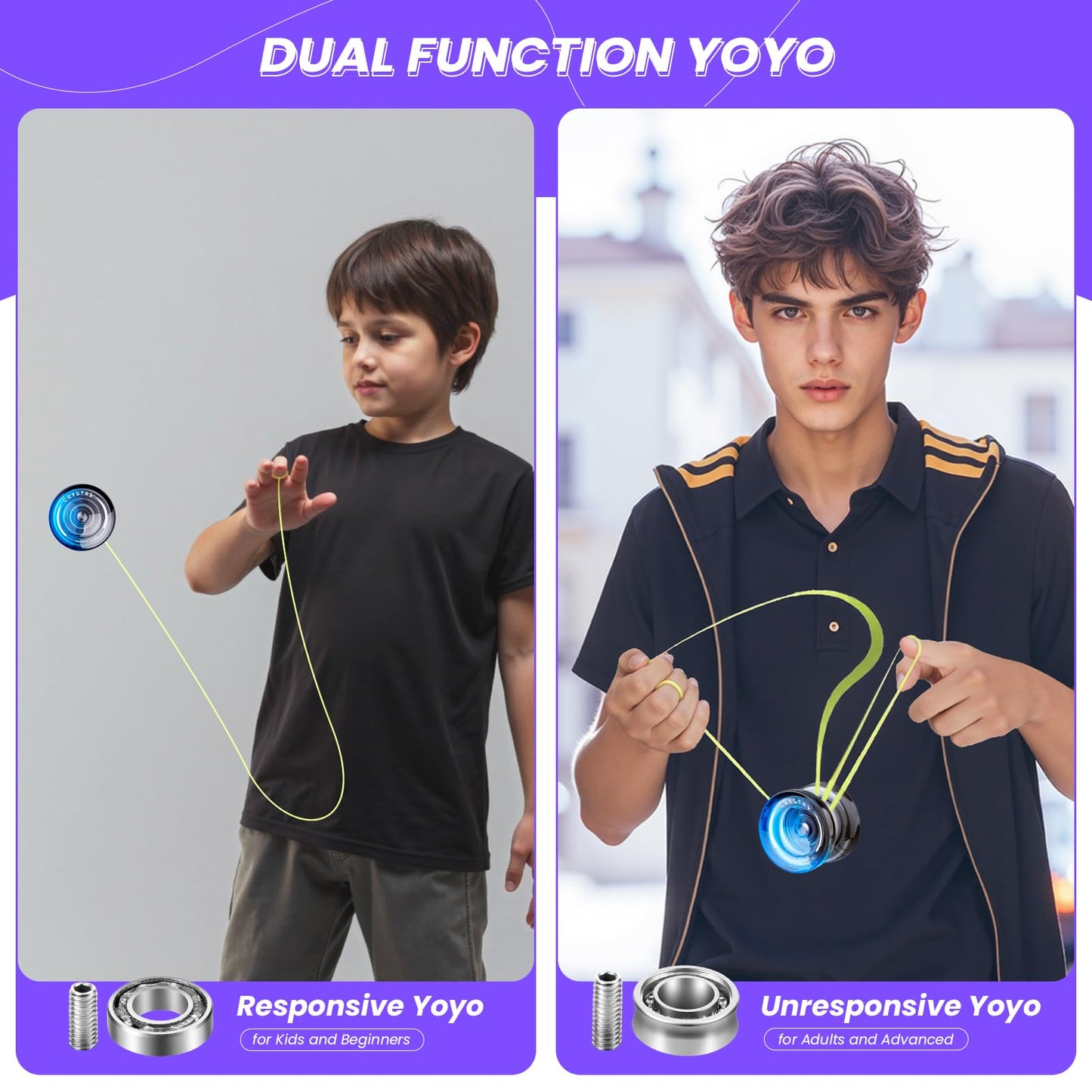 MAGICYOYO K2 Crystal Yoyo for Kids 8-12 — Beginner Friendly Dual-Function