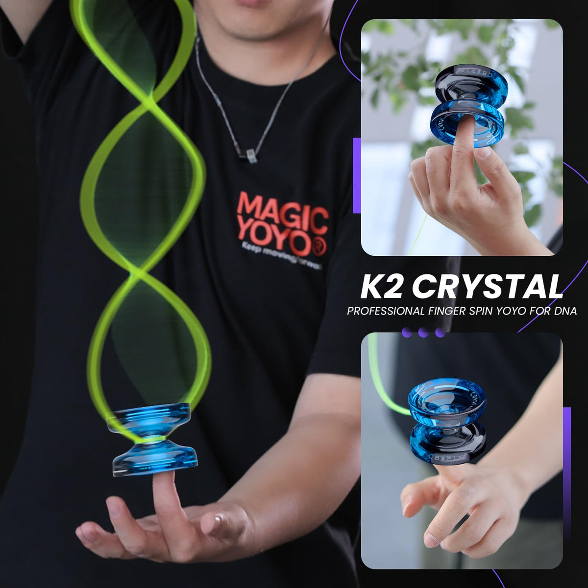 MAGICYOYO K2 Crystal Yoyo for Kids 8-12 — Beginner Friendly Dual-Function
