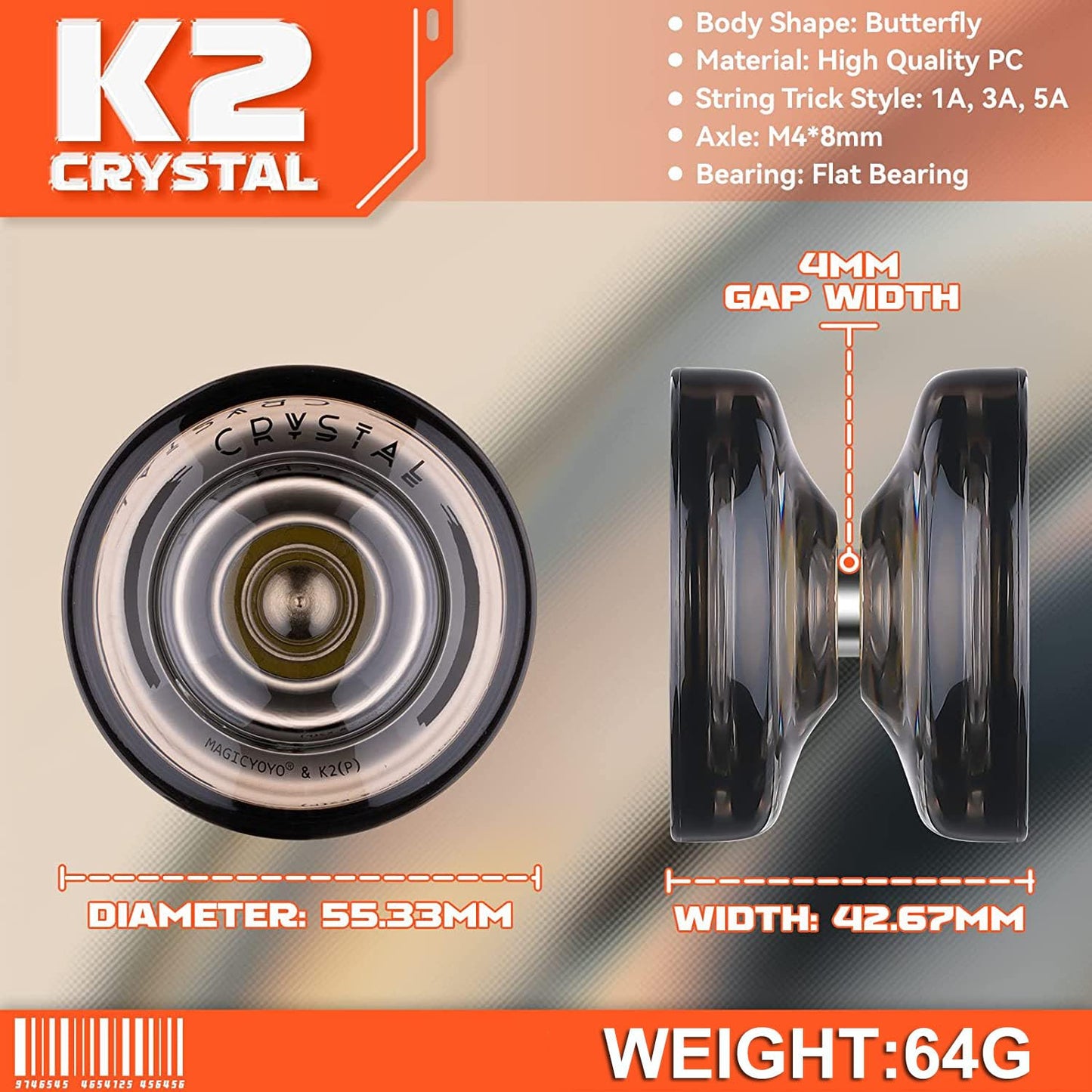 MAGICYOYO 3 Pack K2 Crystal – Dual Function Yoyos for Beginners to Pros + Replacement Kit