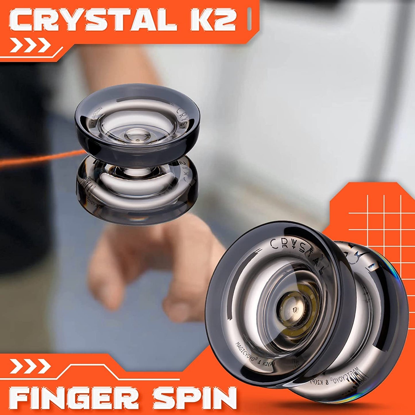 MAGICYOYO 3 Pack K2 Crystal – Dual Function Yoyos for Beginners to Pros + Replacement Kit