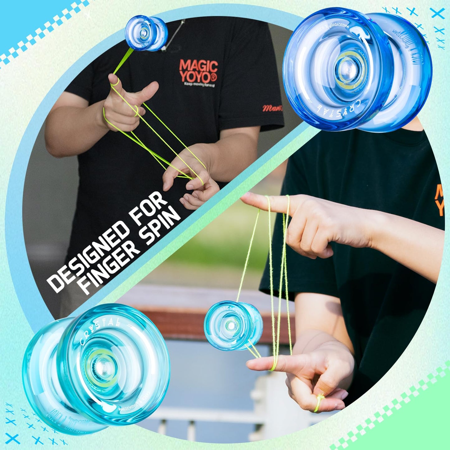 MAGICYOYO K2 Crystal 3-Pack: Responsive Yoyo Set (Green/Blue/Orange)